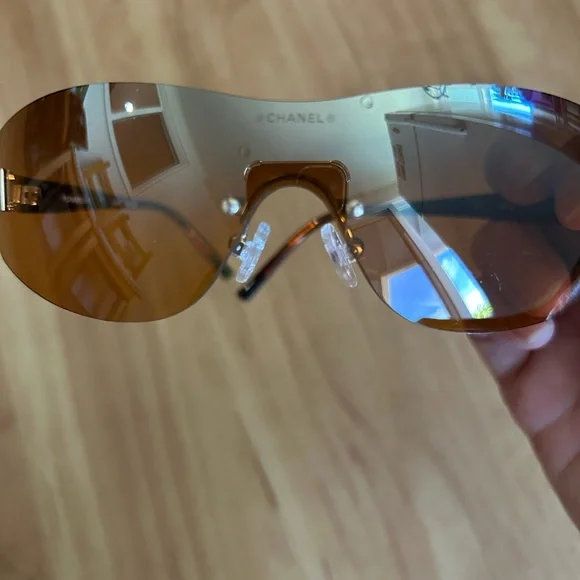CHANEL 4019 Rimless Brown Sunglasses. Made in Italy display picture 1